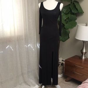 Cute cold shoulder jersey dress